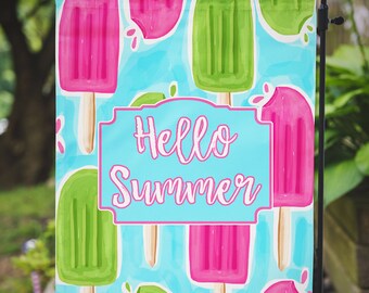 Garden or Mini Popsicle Summer Lily Inspired Personalized Name Monogram Family Outdoor Flag