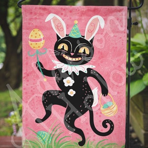 Garden or Mini Flag Easter Cat Bunny Johanna Parker Design Garden Flag