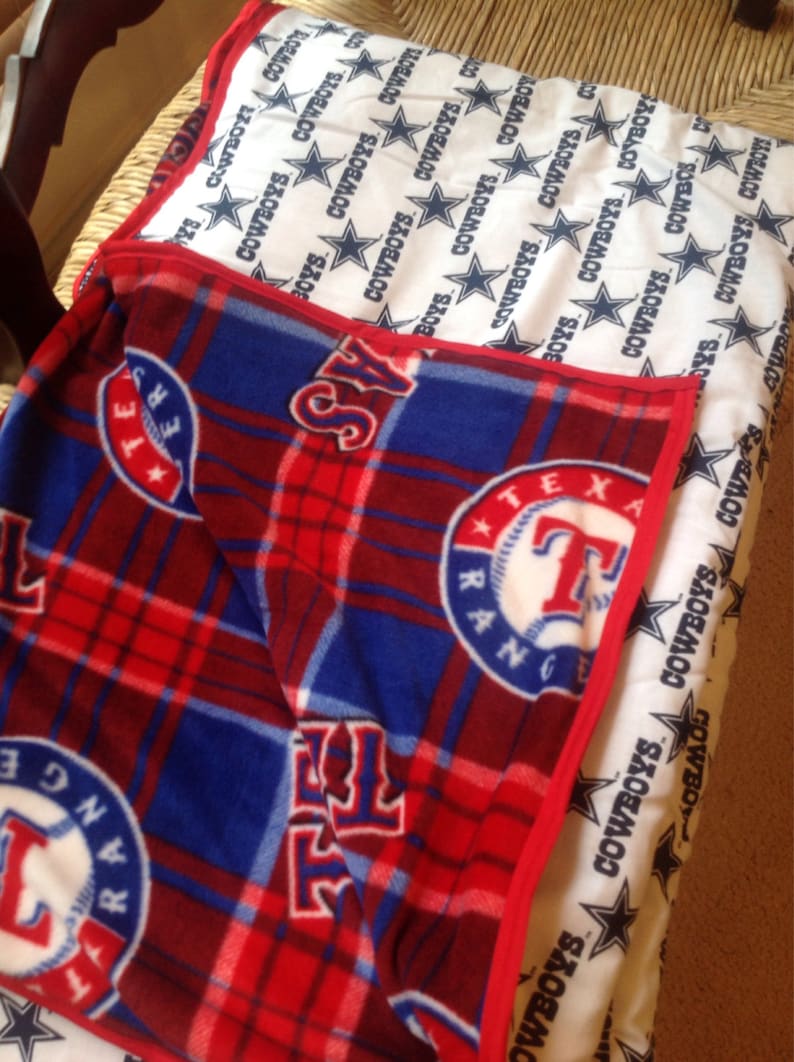 Handmade Dallas Cowboys Texas Rangers Blanket