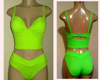 Tankini Underwire Swimsuit Top, Push Up Swimsuits, Crisscross Swimwear Bottoms, High Waisted Bikini Bottoms, Custom Made Swimsuits