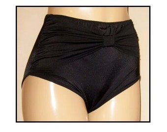 High Waisted Retro Bikini Bottom, Custom Made Swimsuits, Swimwear Bottoms, Low legged Bathing Suit, Pin Up