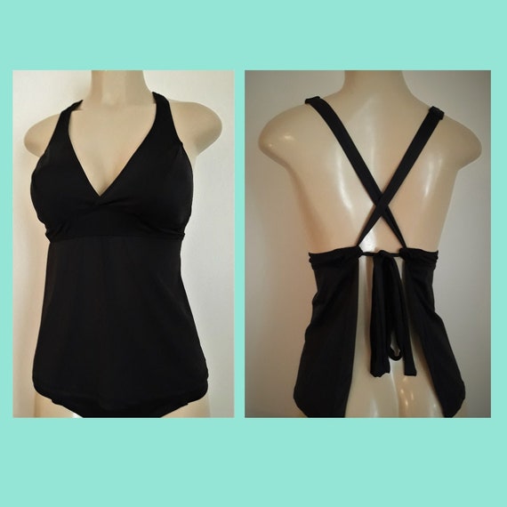 Crossover Back Tankinis, Open Back Swimwear, Halter Tankini