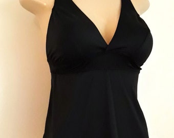 Crossover Back Tankinis, Open Back Swimwear, Halter Tankini Swimsuits, Apron Back Tankini Tops, Plus Size tie back bathing suits