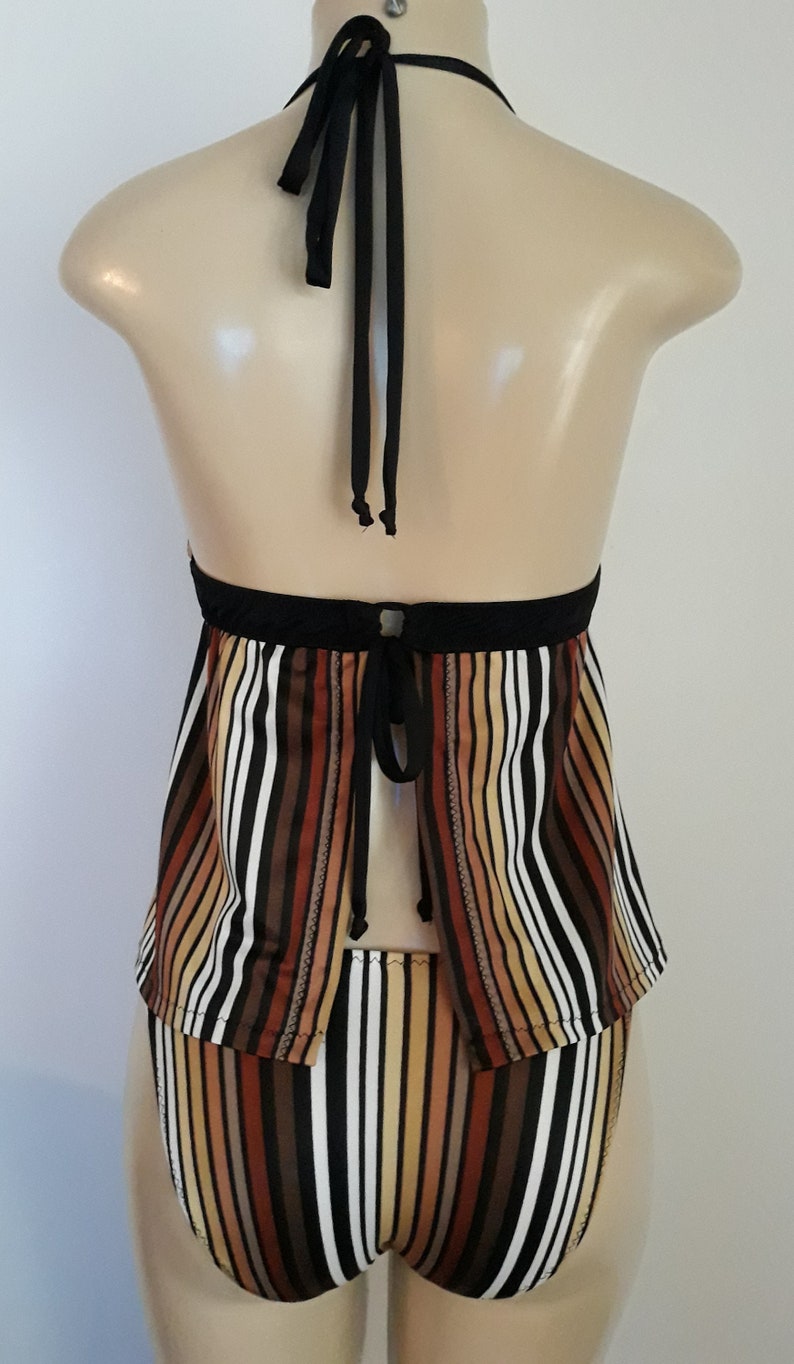 Tie Back Tankini Top Open Back Tankinis Halter Swimwear Tie Etsy