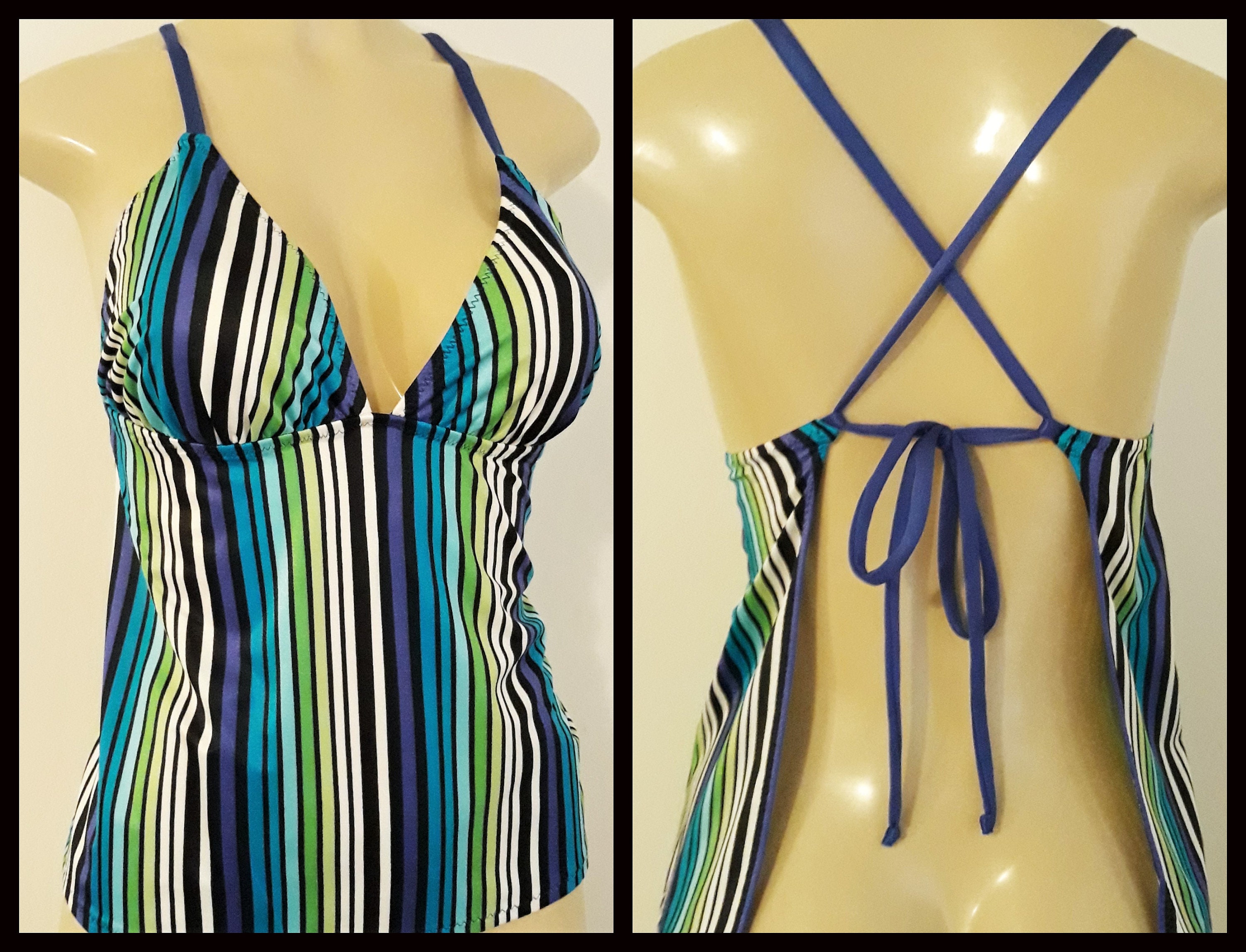 Crossover Back Tankini Tops Women's Open Back Tankinis - Etsy