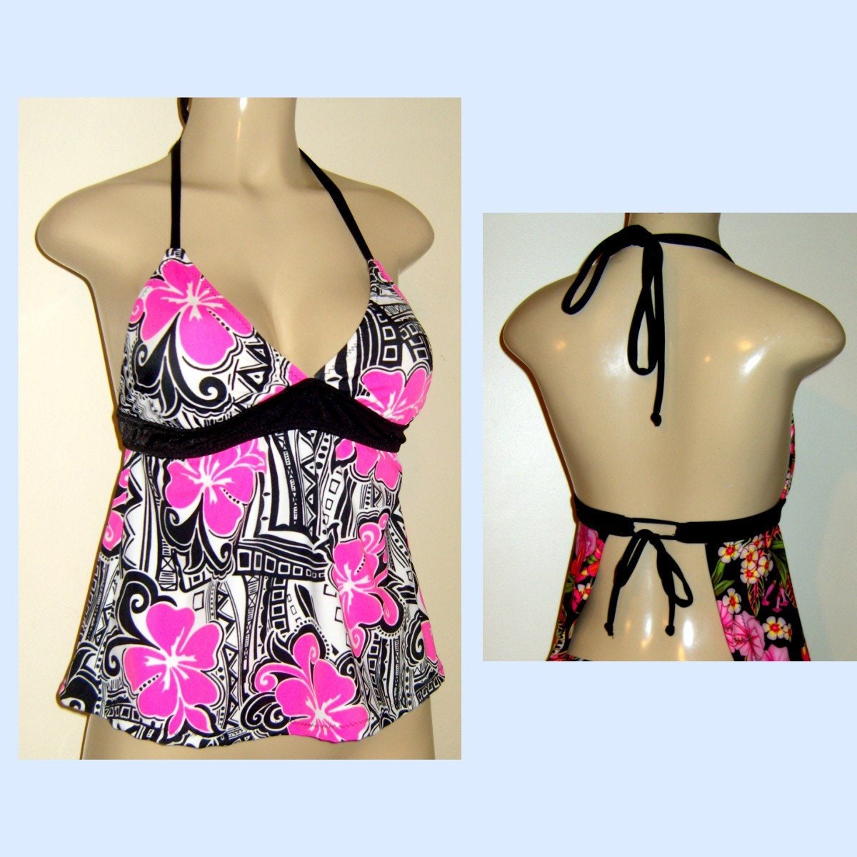 Tie back tankini tops womens tankinis swimsuits halter bathing Etsy