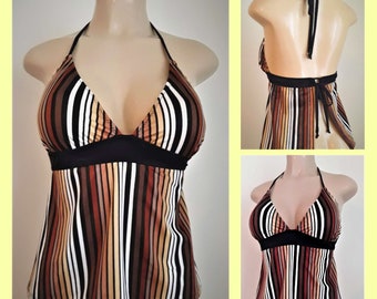 Tie Back Tankini Tops Apron Back Swimwear Open Back Tankinis - Etsy