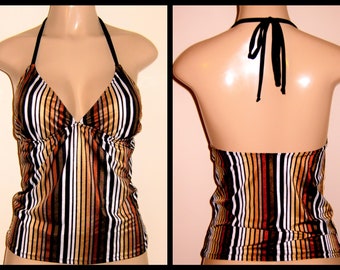 Triangle tankini tops, Halter swimwear tops, Tie neck bathing suits, Custom made tankinis, Handmade tankini swimsuits, D, DD, DDD cups