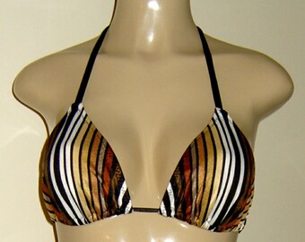 Triangle bikini tops halter swimwear tie neck swimsuits tie back bathing suits sliding triangle top women sexy bikini tops larger busts