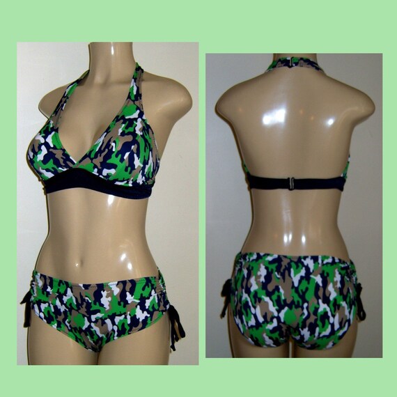 Halter top bikinis seamed halter tops adjustable bikini Etsy.