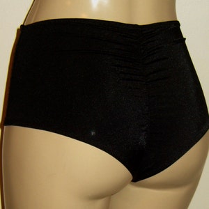 Scrunched Butt Cheeky Bikinis Bottom, High Waist Swimwear Bottoms, Women's Black Pin up Bikini bottoms, Retro Plus Size Swimsuits