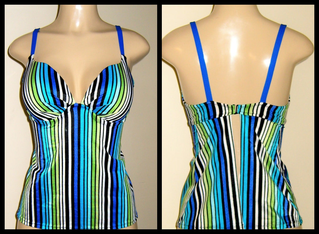 Underwire Tankini Swimsuit, Push up Tankini Tops, Open Back Tankinis