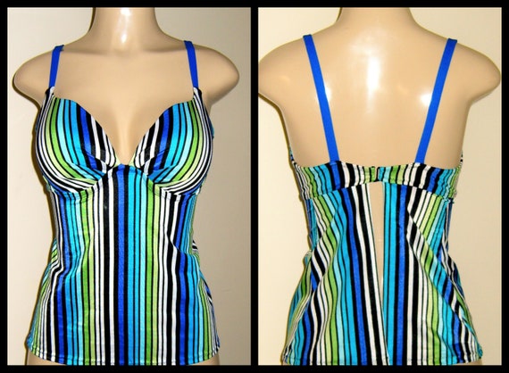 Underwire Tankini Swimsuit, Push up Tankini Tops, Open Back