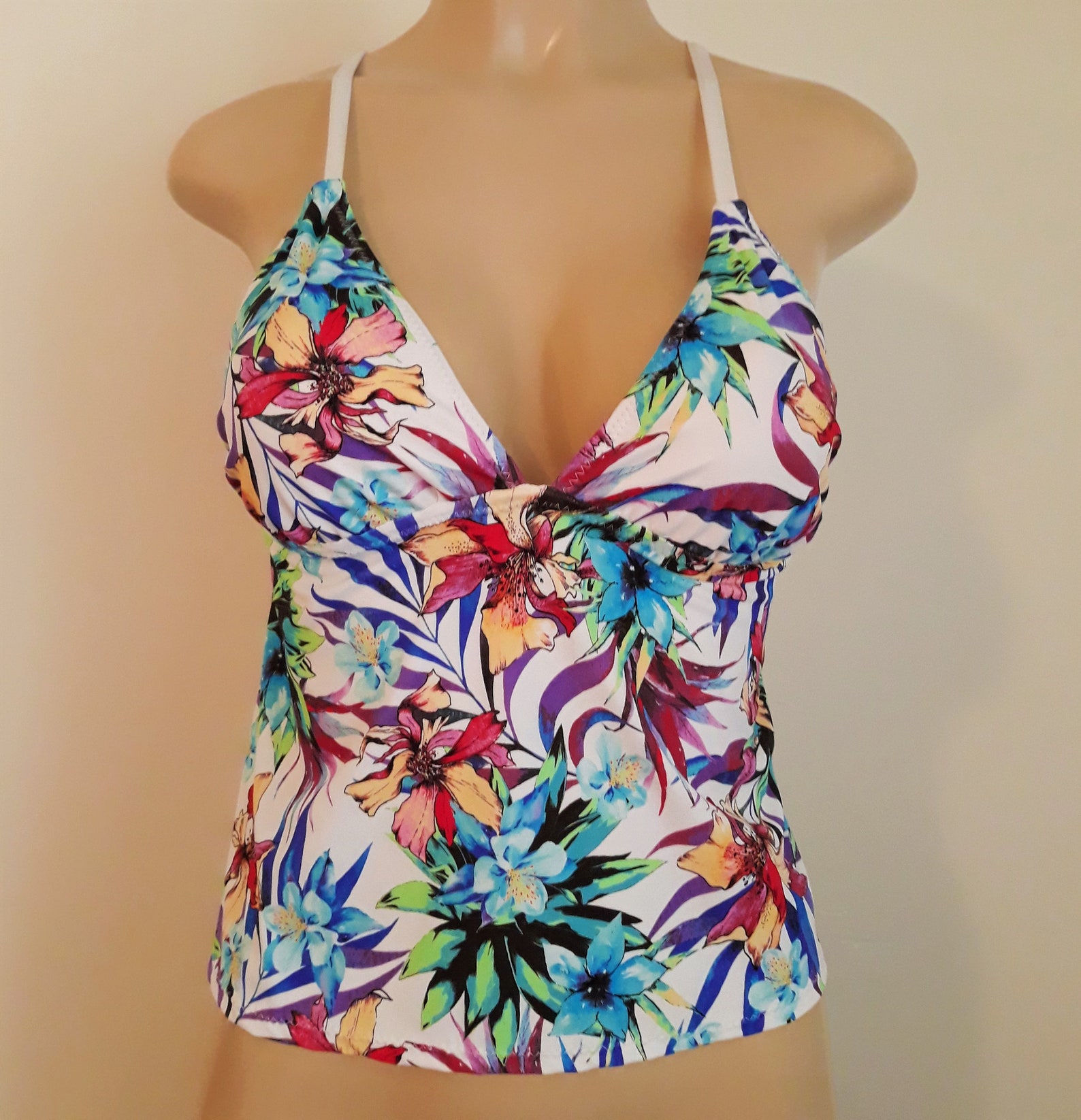 tankini with open tie back