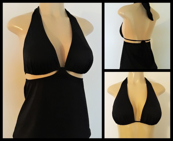 Halter Tankini Swimsuit Tops, Tie Back Swimwear Tankini for Women, Fuller  Bust Size Bathing Suit Tops, Plus Size Tankinis 