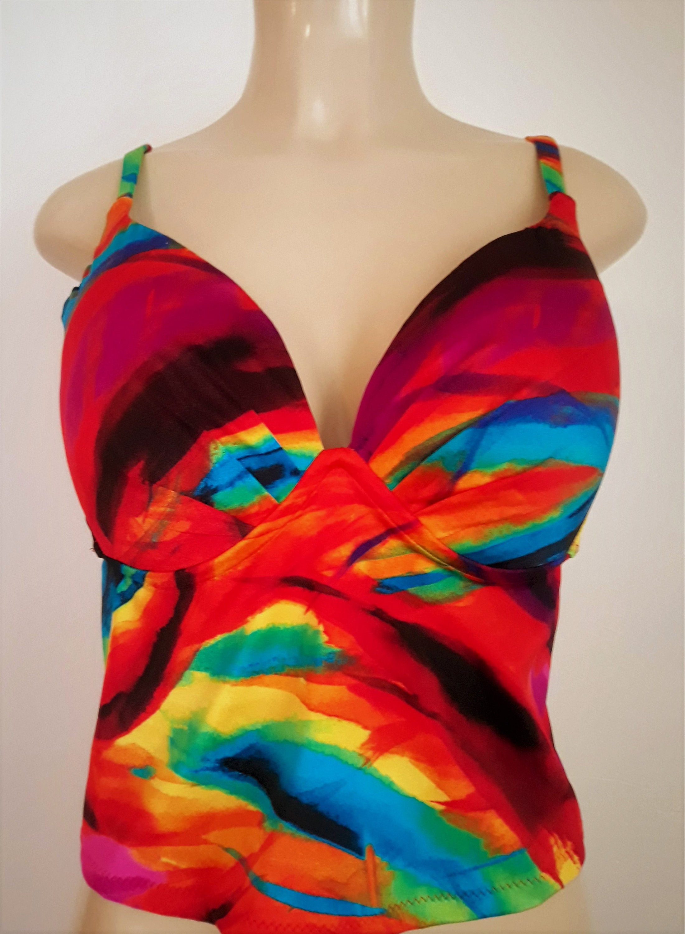 Tankinis plus size push up support swimwear open back tankinis Etsy