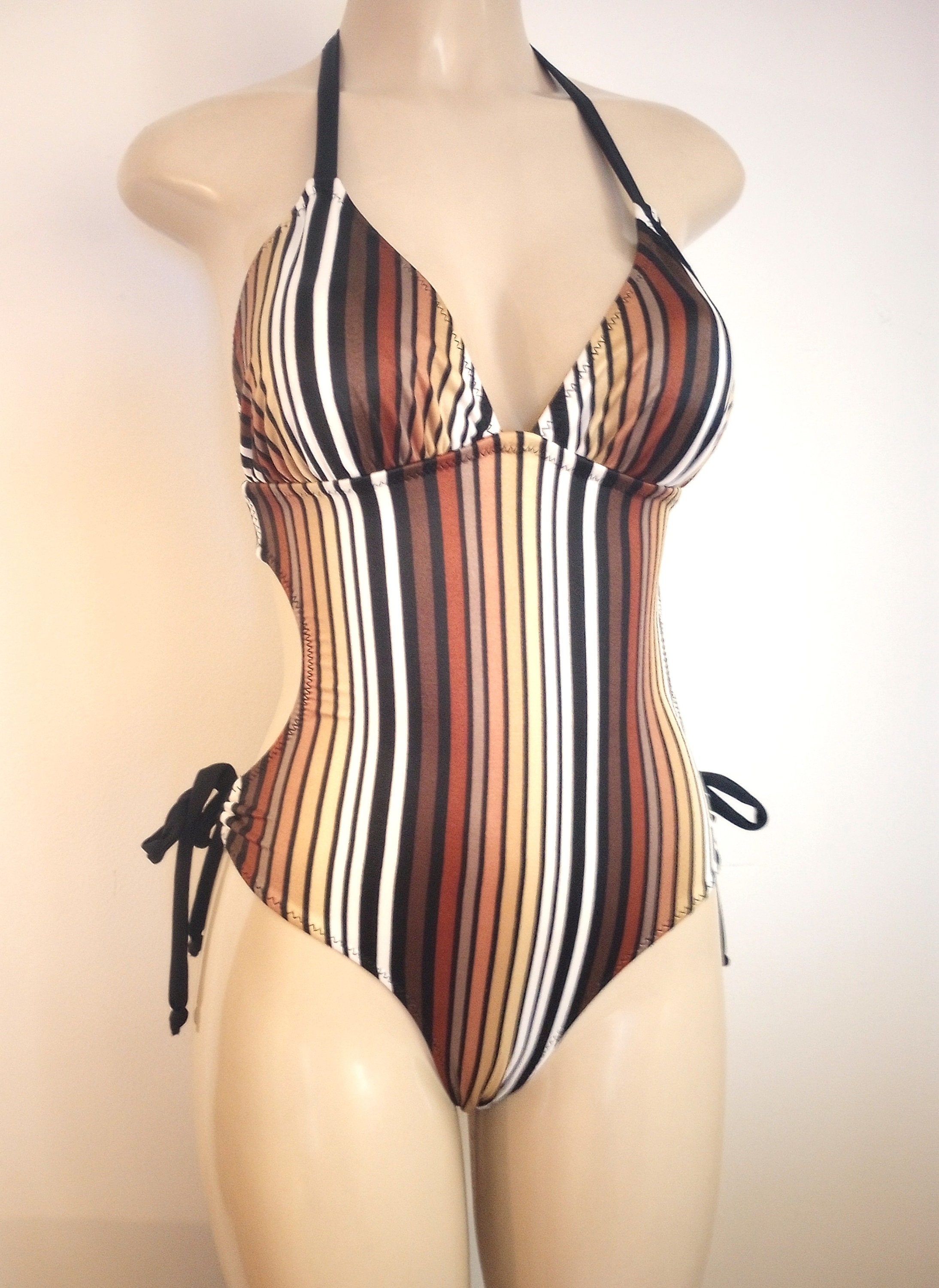 【AGNEL】 Tie monokini + skirt set Tie Side Monokini - Etsy