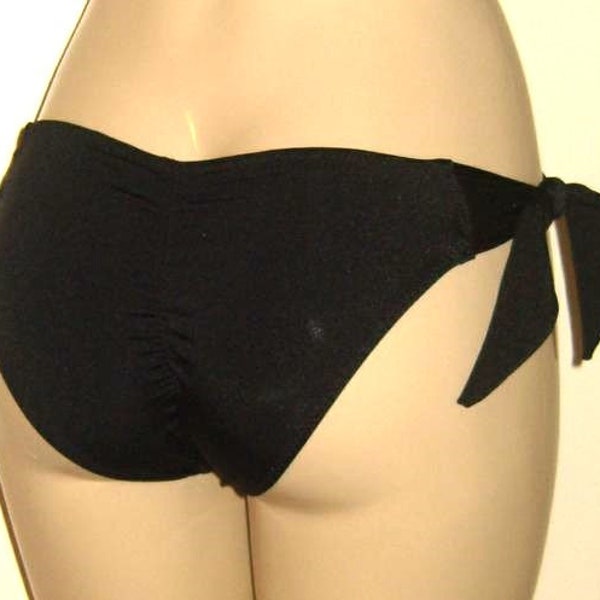 Thick ties bikini bottoms, scrunched butt swimwear bottoms, low-rise women's bikini bottoms