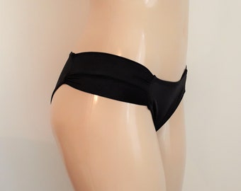 Drape Sides Bikini Bottom, Scrunch Butt Swimsuit, Low-rise Gathered Sides Swimwear, Shirred Sides Bathing Suit Bottoms