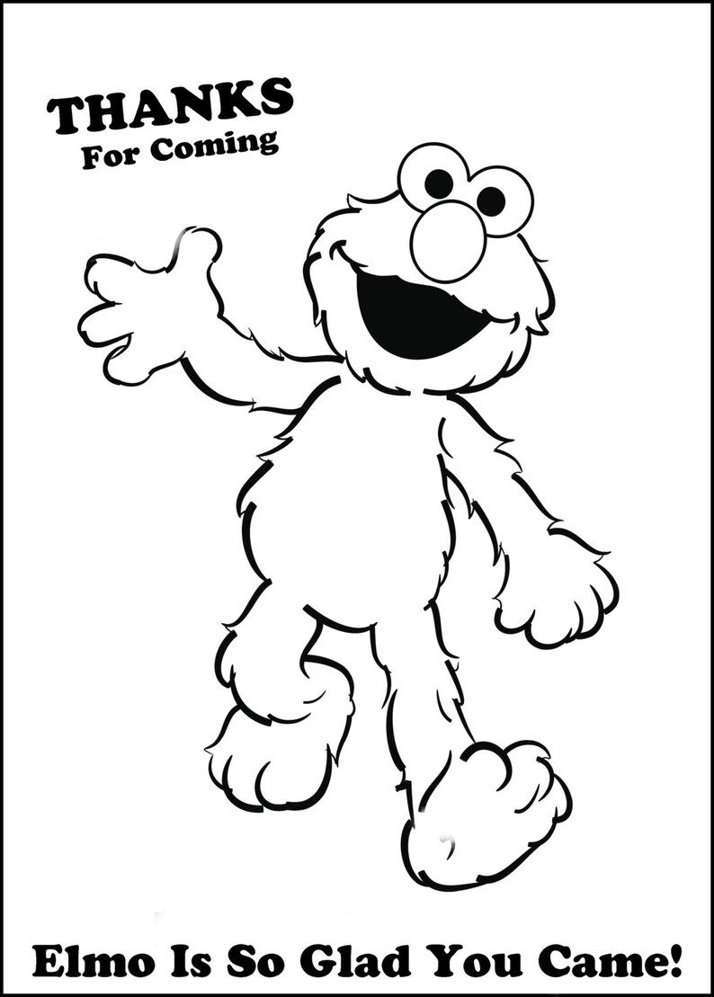 Elmo Sesamstraat Afdrukbare Kleurplaten Van Boek Birthday Party Geschenken Of Gunsten