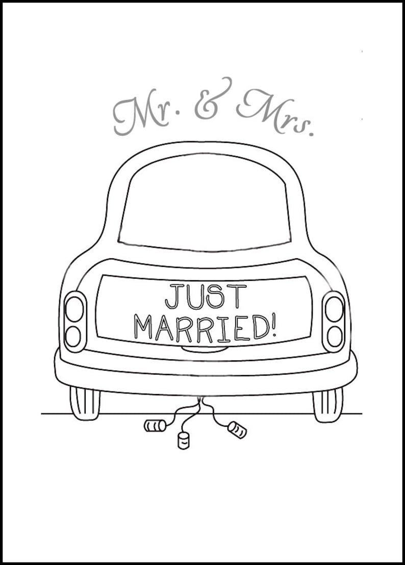 Wedding Coloring Pages Party Favors Activities Gifts Etsy