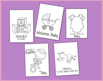 Baby Shower Coloring Book - Printable Party Favors or Gifts - Also Great For a Craft or Game