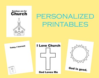 Church Personalized Color Pages - Add Your Churches Name (or anything you'd like)