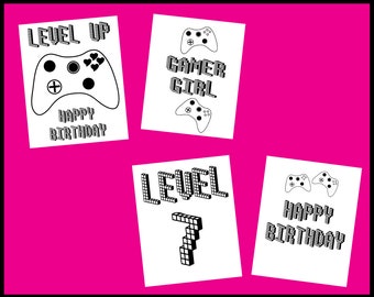 Personalized Gamer Girl Coloring Book - Birthday Parties & Gifts for Kids and Teens - Video Game Theme - Controller - Digital Download