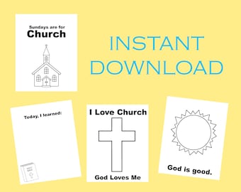 Church Coloring Book - Instant Download Printables