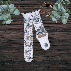 Steam boat mouse Smart Watch Band with permanent ink