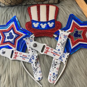 Fourth of July-muis smartwatchband met siliconeninkt