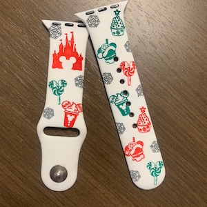 Christmas mouse snacks Smart Watch Band with silicone ink