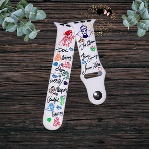 Snow and dwarfs signature Smart Watch Band with permanent ink