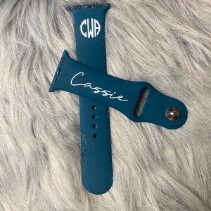 Monogram /name Smart Watch Band with silicone ink