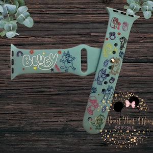 Blue dog Watch Band with permanent ink