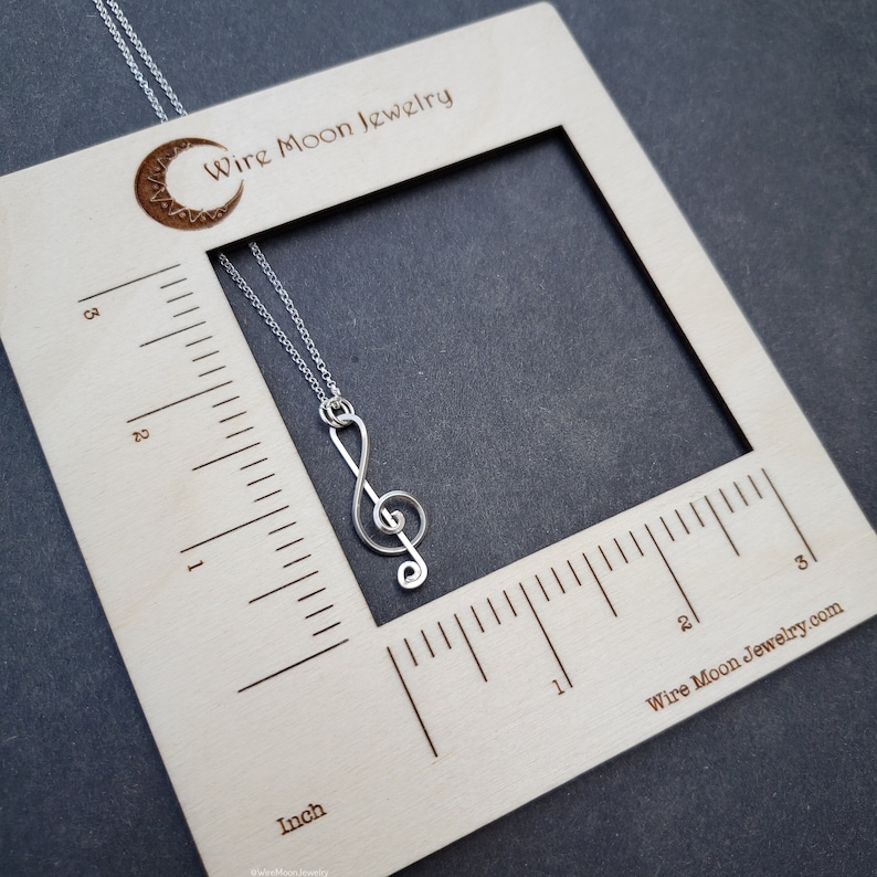 Treble Cleft Jewelry Gifts for Teachers Gifts for Music Lovers Music Teach Gift Music Gift Sterling Silver Treble Cleft Necklace