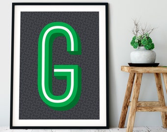 The Letter G Typographic Print - Alphabet Print