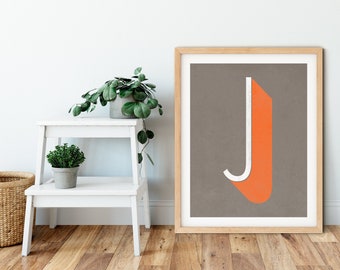 The Letter J Art Print - Typographic Print - Alphabet Print