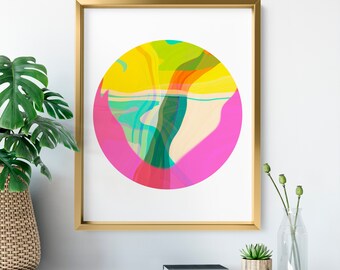 Circle Abstract Art Print - Tondo No. 28 - Round Multi-colored Circle Print