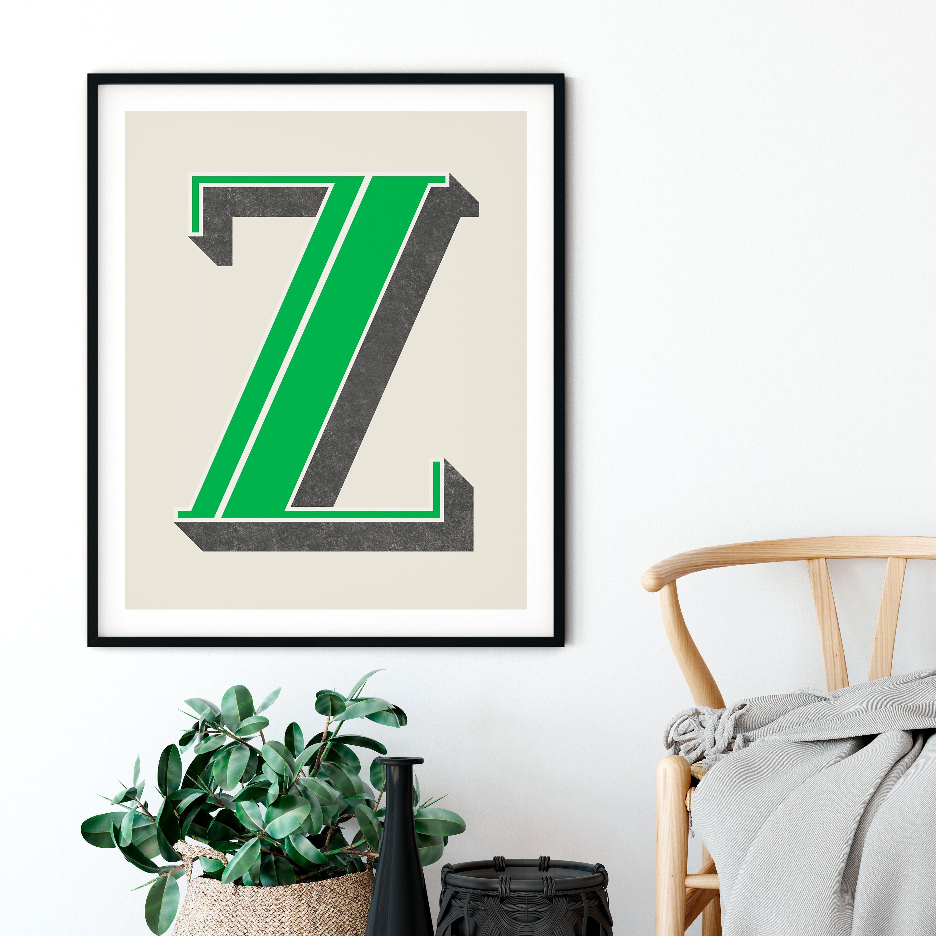 The Letter Z, Original Art Print, Typography, Alphabet
