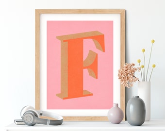 The Letter F Art Print - Typographic Print - Alphabet Print