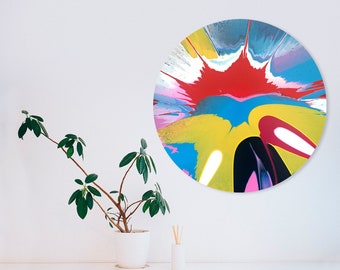 Colorful Abstract Painting - Spin Art - Spin Painting - Acrylic Painting on Canvas - 16" x 16"