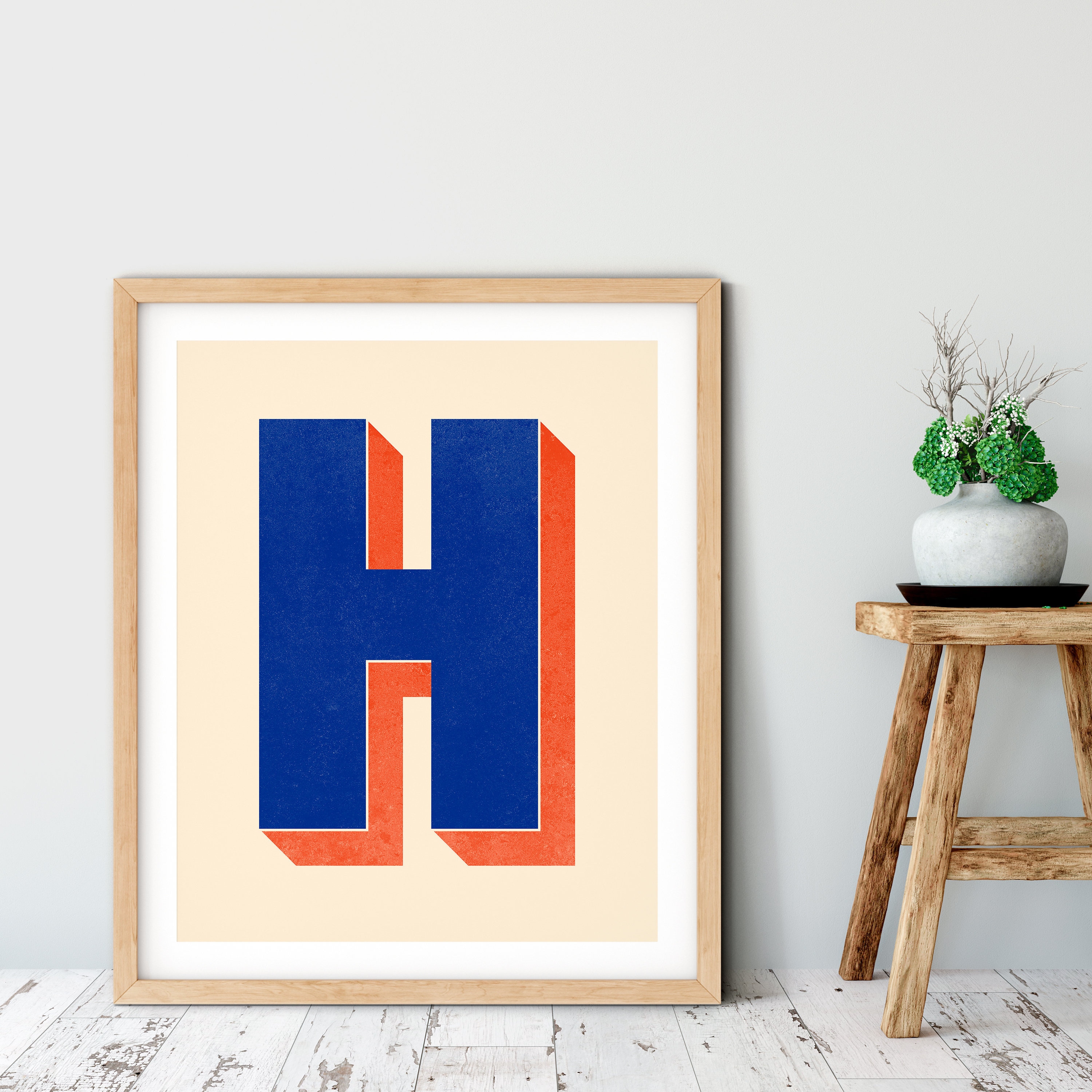 The Letter H Art Print - Typographic Print - Etsy