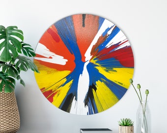 Colorful Abstract Painting - Spin Art - Spin Painting - Acrylic Painting on Canvas - 16" x 16"