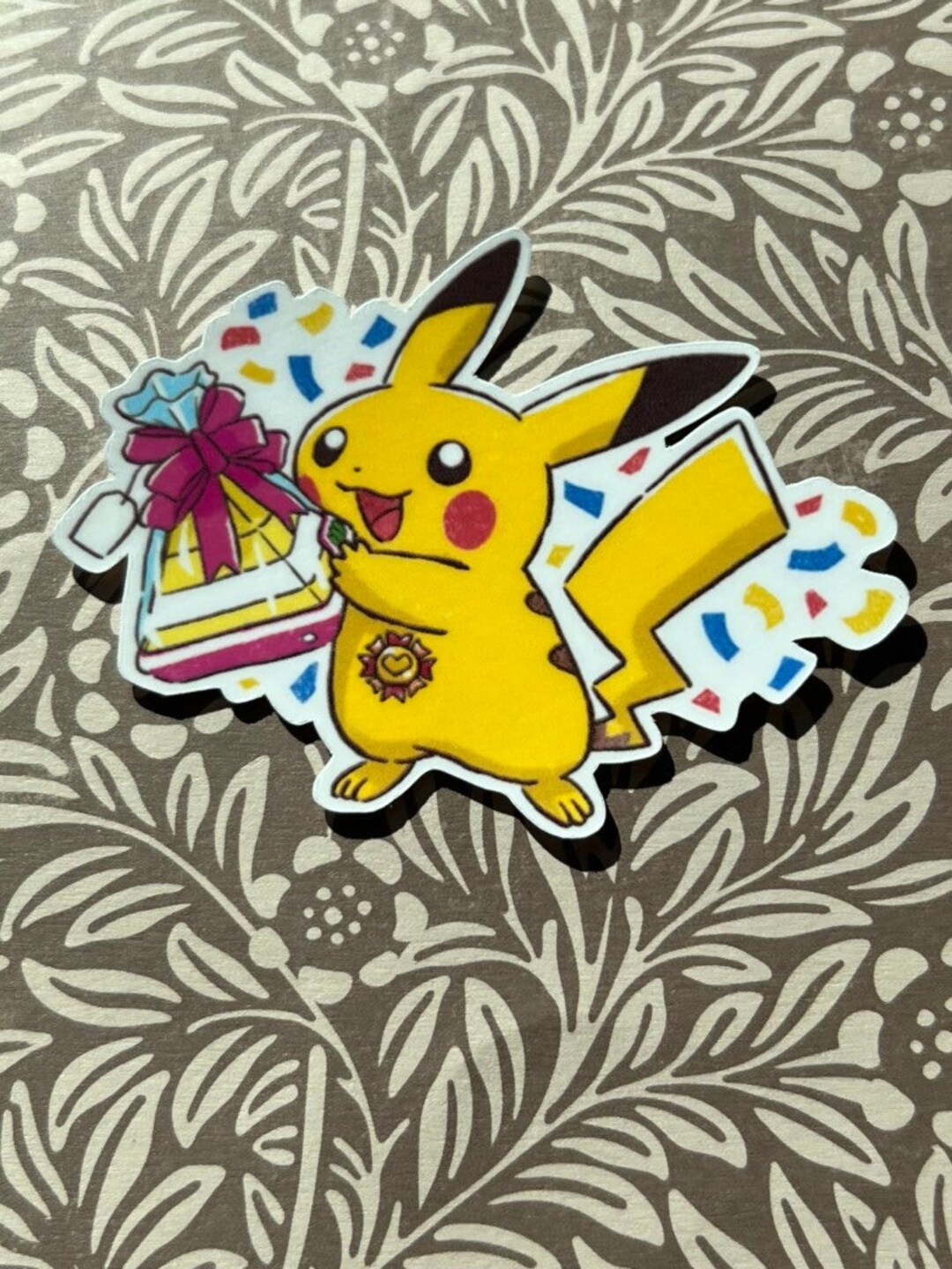 Pikachu Holding Present Pokemon Go Gift Sticker Etsy