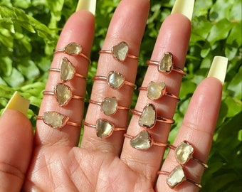Citrine Copper Rings | Citrine | November Birthstone | Electroform Rings | Copper Ring | Stacking Ring | Precious gemstone Ring | Boho Rings