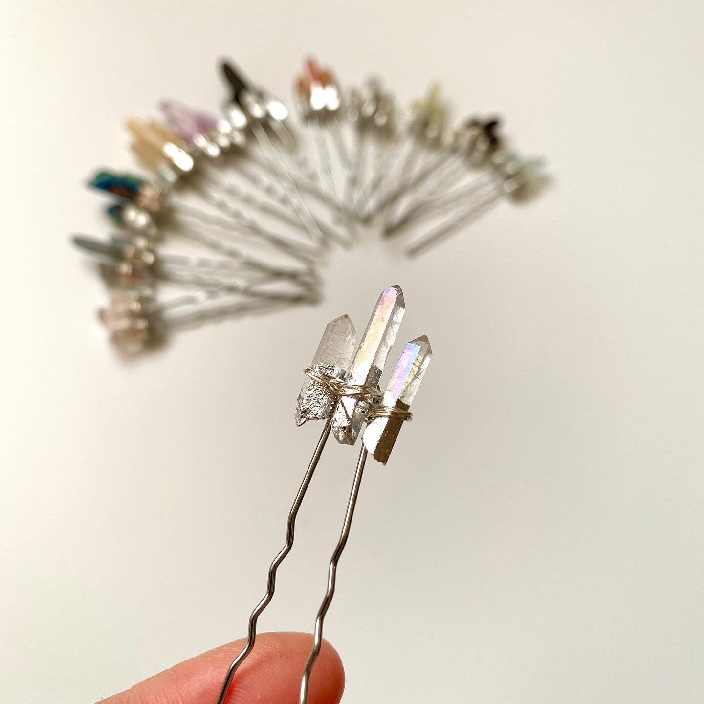 Quartz Hair Pins Raw Quartz Hair Pins Hairpiece Quartz Etsy