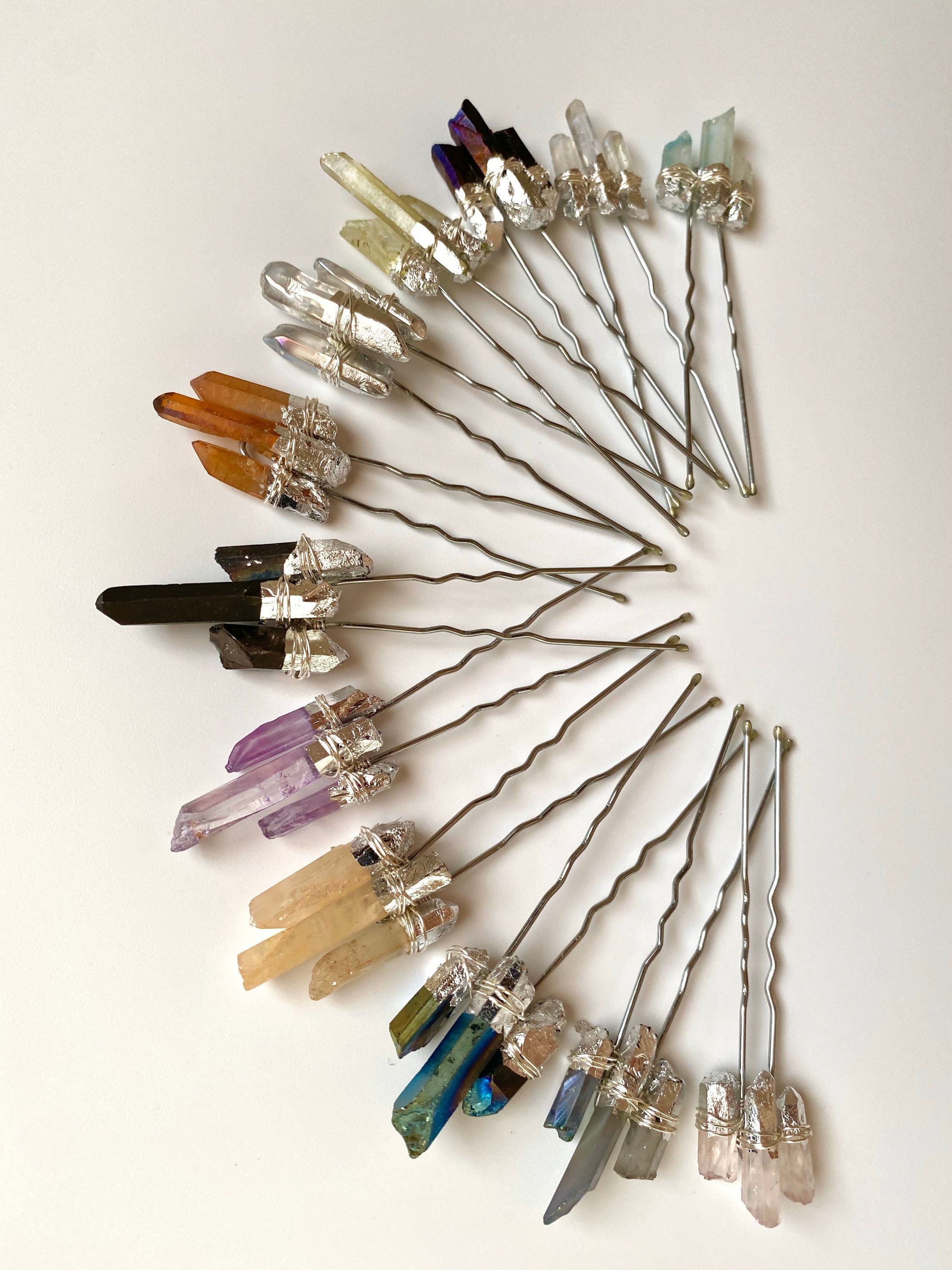 Quartz Hair Pins Raw Quartz Hair Pins Hairpiece Quartz Etsy