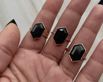 Black Onyx Copper Ring | Onyx | Onyx Ring | Stacking Rings | Gemstone Rings | Rings | Copper Rings | Electroform Rings