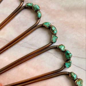 Turquoise Hair fork | Pin | Copper | Hair fork | Hair Pins | Bun Holder | Hair Accessories | Boho | Turquoise Hair Pins | Turquoise